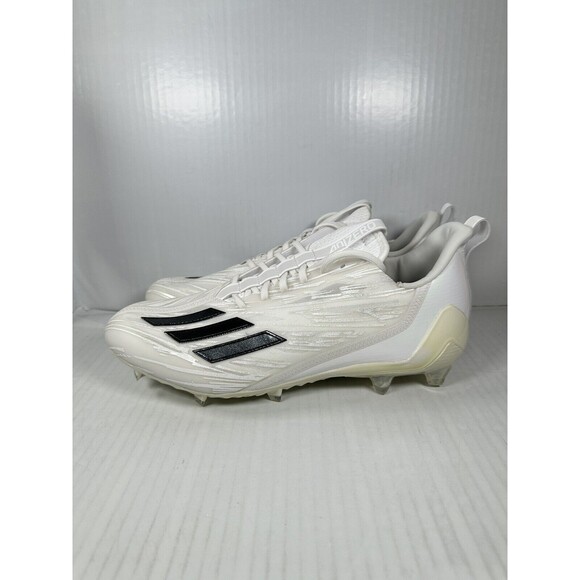 Size 13.5 Mens Adidas Adizero Molded Football Cleats White Black GX4049 NEW - Picture 3 of 8